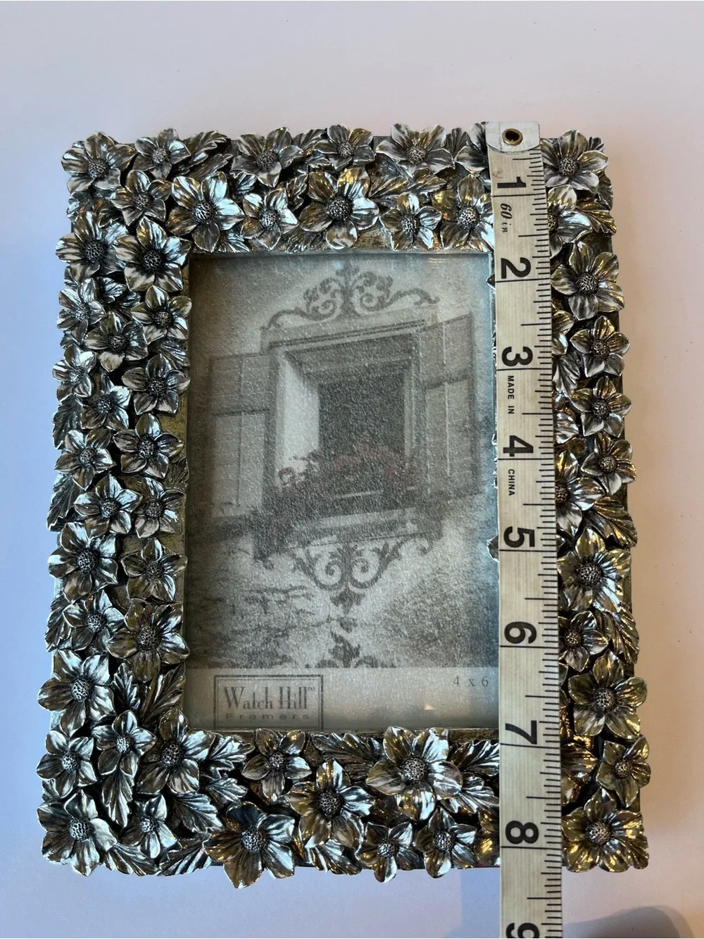 Watch Hill Farmers Ornate Silver Flower Picture Frame